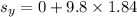 s_{y}=0+9.8\times1.84