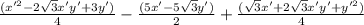 \frac{(x'^{2} -2\sqrt{3}x'y'+3y')}{4}-\frac{(5x'-5\sqrt{3}y')}{2}+\frac{(\sqrt{3}x'+2\sqrt{3}x'y'+y'^{2})}{4}