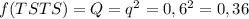 f(TSTS) = Q = q^{2} = 0,6^{2} = 0,36
