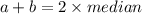 a+b=2\times median