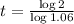 t = \frac{\log{2}}{\log{1.06}}