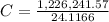 C=\frac{1,226,241.57}{24.1166}