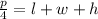 \frac{p}{4}=l+w+h