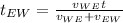 t_{EW}=\frac{v_{WE}t}{v_{WE}+v_{EW}}