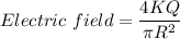 Electric\ field = \dfrac{4KQ }{\pi R^2}