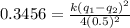 0.3456 = \frac{k(q_1 - q_2)^2}{4(0.5)^2}