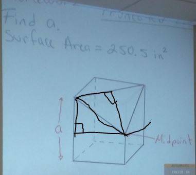 So the surface area is for the figure itself, and i just need to find the height.   (geometry proble