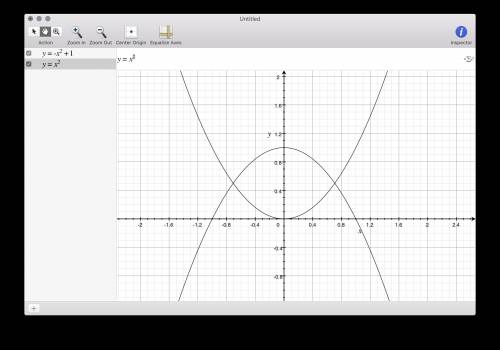 Look at the graph of this system of equations:  y = - x2 + 1 and y = x2. at which approximate points