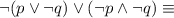 \lnot(p\lor\lnot q)\lor(\lnot p \land \lnot q) \equiv