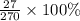 \frac{\textup{27}}{\textup{270}}\times100\%