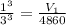 \frac{1^3}{3^3} =\frac{V_1}{4860}