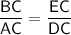 \sf\dfrac{BC}{AC}=\dfrac{EC}{DC}