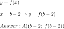 y=f(x)\\\\x=b-2\Rightarrow y=f(b-2)\\\\A)(b-2;\ f(b-2))