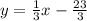 y = \frac{1}{3}x - \frac{23}{3}