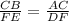 \frac{CB}{FE}=\frac{AC}{DF}