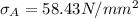 \sigma_A = 58.43 N/mm^2