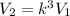 V_2=k^3V_1