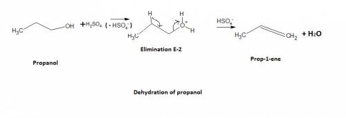Predict the products when 1-propanol is heated in the presence of h+ and h2so4 as the catalyst and