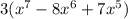 3(x^{7}-8x^{6}+7x^{5})