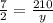 \frac{7}{2}=\frac{210}{y}