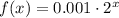 f(x) = 0.001 \cdot 2^x