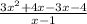 \frac{3x^2+4x-3x-4}{x-1}