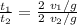 \frac{t_1}{t_2} = \frac{2 ~ v_1 / g}{2 ~ v_2 / g}