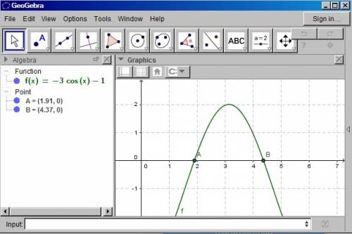 Use a graphing calculator to solve the equation -3 cost= 1 in the interval from . round to the neare