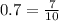 0.7=\frac{7}{10}