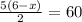 \frac{5(6-x)}{2}=60