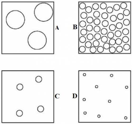 Some students were building models of solids, liquids, and gases by gluing plastic balls to a sheet