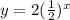 y=2( \frac{1}{2})^x