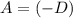 A = (-D)