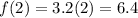 f(2)=3.2(2)=6.4