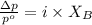 \frac{\Delta p}{p^o}=i\times X_B