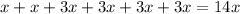 x+x+3x+3x+3x+3x=14x