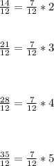 \frac{14}{12}=\frac{7}{12}*2\\\\\\\frac{21}{12}=\frac{7}{12}*3\\\\\\\\\frac{28}{12}=\frac{7}{12}*4\\\\\\\\\frac{35}{12}=\frac{7}{12}*5