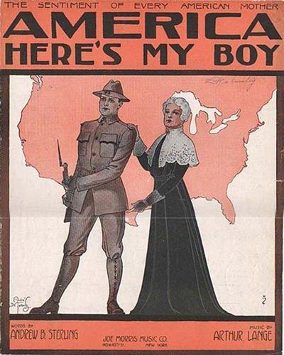 This image is from a cover of sheet music produced in 1917: public domain which of the following wa