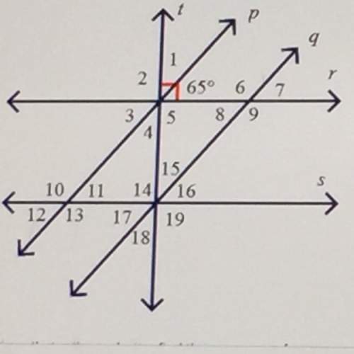 Given that p||q and r||s find the measure of 15