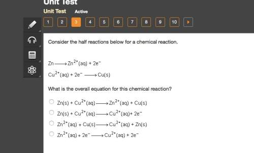 Consider the half reactions below for a chemical reaction. (pictured below) what is the overall equa