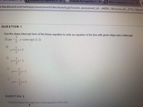 Use the slope intercept form to write an equation