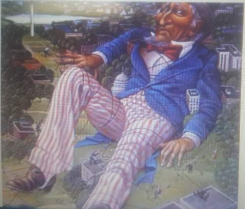 What does this picture of uncle sam being tied down represent?