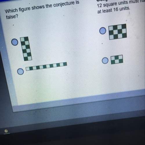 Me asap which figure shows the conjecture is false? ? conjecture: a rectangle with an area of 12