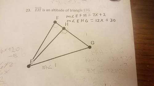 Measurement of angle efh is equal to 7 x + 2 and measurement of angle ehg is equal to 12x + 30 what