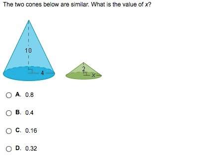 The two cones below are similar. what is the value of x?