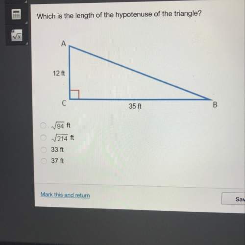 Which is what the length of the hypotenuse of the triangle ?