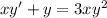 xy'+y=3xy^{2}