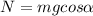 N=mg cos \alpha