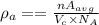 \rho_{a} = = \frac{n A_{avg}} {V_{c}\times N_{A}}