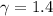 \gamma =1.4